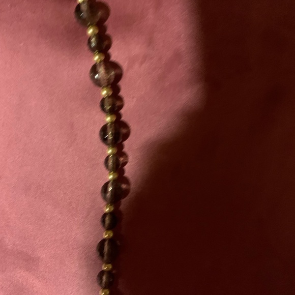 14k Set Smokey topaz Necklace & leverback earrings  estate piece - Picture 8 of 10